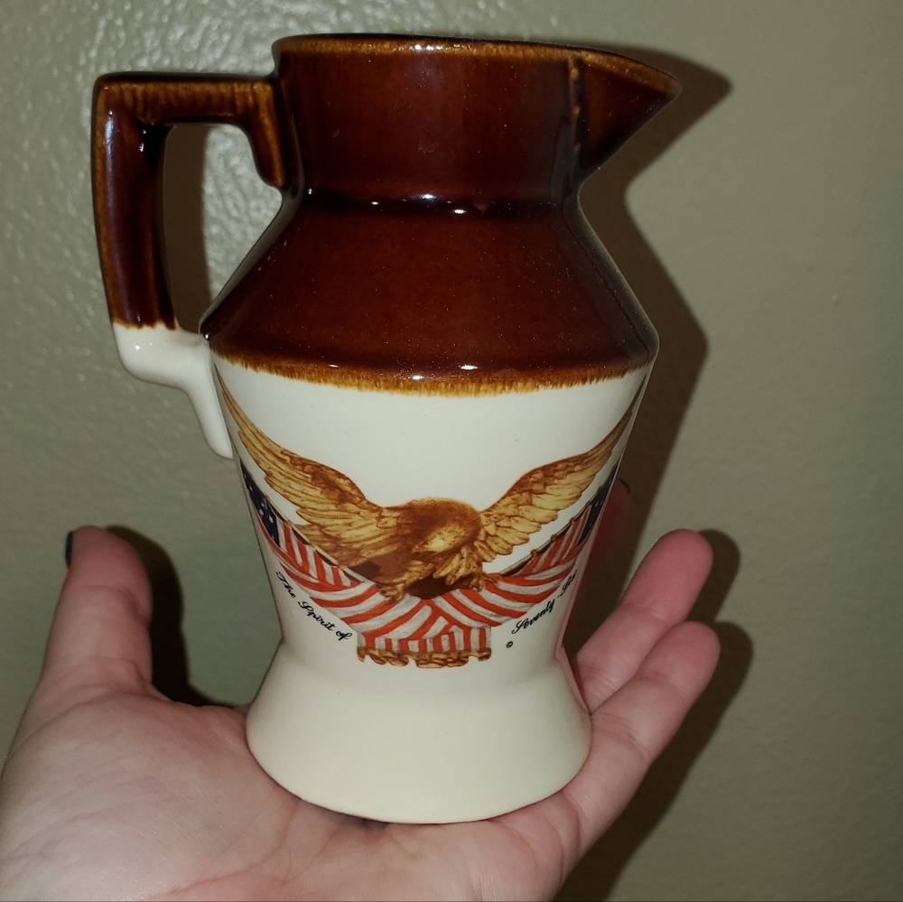 Vintage McCoy Spirit Of '76 Small Creamer Ceramic Eagle Pitcher